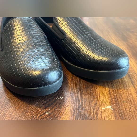 FitFlop Black Superskate Snake Embossed Leather Slip On Shoes Women’s 10 Comfort - Picture 7 of 11